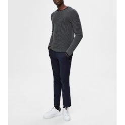 Pantalon Selected Avec Une Coupe Slim En Coton Biologique Marine -Passons à la mode masculine ! 110336 109500vt pantalon selected avec une coupe slim en coton biologique marine 04 600x600