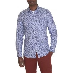 Chemise Col Français Et Coupe Ajustée Mise Au Green En Coton Blanc Imprimé Fleuri