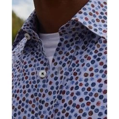 Chemise Col Français Et Coupe Ajustée Mise Au Green En Coton Blanc Imprimé Fleuri -Passons à la mode masculine ! 110372 142972vt chemise col francais et coupe ajustee mise au green en coton blanc imprime fleuri 04 600x600