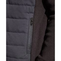 Gilet à Col Montant Zippé Coupe Droite Mise Au Green En Laine Mélangée Bleu Marine En Bi-matière -Passons à la mode masculine ! 110409 142934vt doudoune matelassee a col montant zippe coupe droite mise au green bleu marine 05 600x600