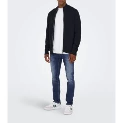 Jean Only&Sons Loom Slim En Coton Indigo Effet Délavé -Passons à la mode masculine ! 110658 143313vt jean onlyetsons loom slim en coton indigo effet delave 05 600x600