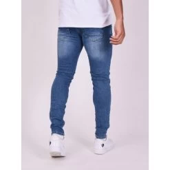Jean Project X Bleu Délavé -Passons à la mode masculine ! 110701 143537vt jean project x en coton coupe skinny bleu 03 600x600