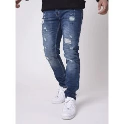 Jean Project X En Coton Coupe Skinny Bleu Indigo -Passons à la mode masculine ! 110702 143536vt jean project x en coton coupe skinny bleu indigo 02 600x600
