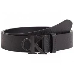 Calvin Klein Jeans Ceinture Ajustable Calvin Klein En Cuir Grainé Noir