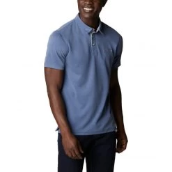 Polo Columbia Avec Manches Courtes Et Col Boutonné Bleu -Passons à la mode masculine ! 111072 146309vt polo columbia avec manches courtes et col boutonne bleu 04 600x600