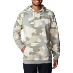Sweat à Capuche Columbia En Coton Mélangé Avec Manches Longues Et Col Croisé Beige Camouflage