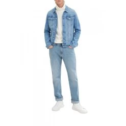 Veste En Jean Tom Tailor En Coton Avec Manches Longues Et Col Italien Stone -Passons à la mode masculine ! 111172 146101vt veste en jean tom tailor en coton avec manches longues et col italien stone 04 600x600