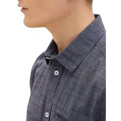 Chemise Tom Tailor En Coton Avec Manches Courtes Et Col Italien Bleu Bleu Marine Chiné -Passons à la mode masculine ! 111185 146088vt chemise tom tailor en coton avec manches courtes et col italien bleu bleu marine chine 05 600x600