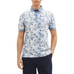 Polo En Maille Piquée Tom Tailor En Coton Avec Manches Courtes Et Col Boutonné Bleu Imprimé Feuille Tropical -Passons à la mode masculine ! 111187 146086vt polo en maille piquee tom tailor en coton avec manches courtes et col boutonne bleu imprime feuille tropical 03 600x600