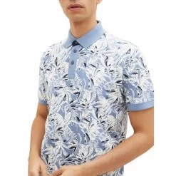 Polo En Maille Piquée Tom Tailor En Coton Avec Manches Courtes Et Col Boutonné Bleu Imprimé Feuille Tropical -Passons à la mode masculine ! 111187 146086vt polo en maille piquee tom tailor en coton avec manches courtes et col boutonne bleu imprime feuille tropical 04 600x600