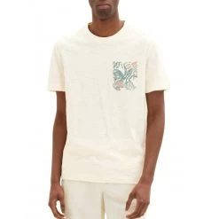 T-shirt Col Rond Tom Tailor En Coton Avec Manches Courtes écru Chiné -Passons à la mode masculine ! 111205 146068vt t shirt col rond tom tailor en coton avec manches courtes ecru chine 03 600x600