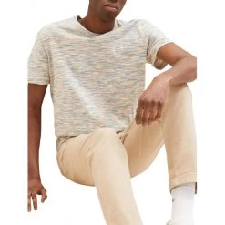 T-shirt Col Rond Tom Tailor En Coton Avec Manches Courtes Orange Chiné -Passons à la mode masculine ! 111211 146062vt t shirt col rond tom tailor en coton avec manches courtes orange chine 03 600x600