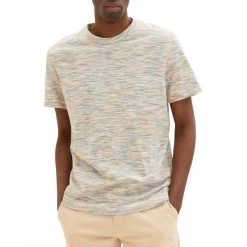 T-shirt Col Rond Tom Tailor En Coton Avec Manches Courtes Orange Chiné -Passons à la mode masculine ! 111211 146062vt t shirt col rond tom tailor en coton avec manches courtes orange chine 05 600x600