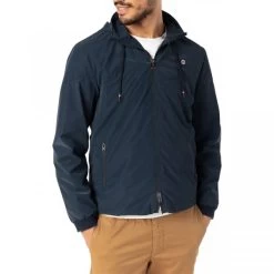 Blouson Avec Manches Longues Et Col à Capuche Serge Blanco Play Marine -Passons à la mode masculine ! 111236 146037vt blouson avec manches longues et col a capuche serge blanco play marine 03 600x600