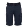Short Long Schott En Coton Bleu Marine à Poches Cargo Et Ceinture Amovible