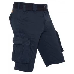 Short Long Schott En Coton Bleu Marine à Poches Cargo Et Ceinture Amovible -Passons à la mode masculine ! 111265 146008vt short long schott en coton bleu marine a poches cargo et ceinture amovible 03 600x600