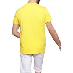 T-shirt Avec Manches Courtes Et Col Rond Redskins Coton Jaune -Passons à la mode masculine ! 111283 145990vt t shirt redskins en coton jaune a logo blanc a col rond et manches courtes 04 600x600