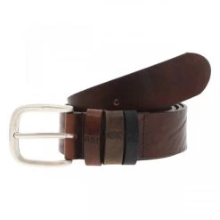 Ceinture Redskins Cuir De Vache Marron Fabriqué En France