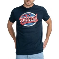 T-shirt Petrol Industries Bleu Marine Uni à Imprimé Poitrine Vintage, Col Rond Et Manches Courtes -Passons à la mode masculine ! 111328 145917vt t shirt petrol industries bleu marine uni a imprime poitrine vintage col rond et manches courtes 03 600x600