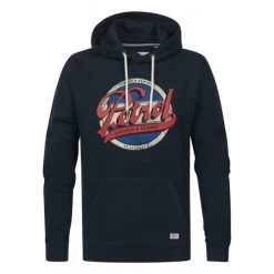 Sweat à Capuche Petrol Industries En Coton Bleu Marine à Large Imprimé Poitrine Et Poche Kangourou