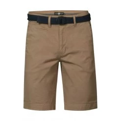 Short Chino Petrol Industries, En Coton Stretch Bleige, à Ceinture Tressée Bleu Marine