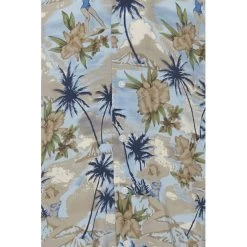 Chemise Droite Blend En Coton Bleu à Motif Tropical, Col Cubain Et Manches Courtes -Passons à la mode masculine ! 111491 145662vt chemise droite blend en coton bleu a motif tropical col cubain et manches courtes 03 600x600
