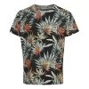 T-shirt Blend En Coton Noir à Motif Fleuri Exotique, à Coupe Droite Et Col Rond -Passons à la mode masculine ! 111500 145653vt t shirt blend en coton noir a motif fleuri exotique a coupe droite et col rond 01 600x600