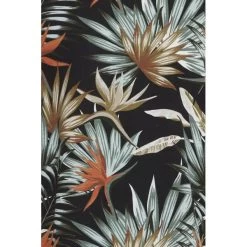 T-shirt Blend En Coton Noir à Motif Fleuri Exotique, à Coupe Droite Et Col Rond -Passons à la mode masculine ! 111500 145653vt t shirt blend en coton noir a motif fleuri exotique a coupe droite et col rond 03 600x600