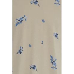 T-shirt Blend En Coton Beige à Motif Fleuri Bleu Vif, à Coupe Droite Et Col Rond -Passons à la mode masculine ! 111501 145652vt t shirt blend en coton beige a motif fleuri bleu vif a coupe droite et col rond 03 600x600