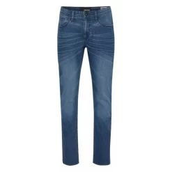 Jean 5 Poches Blend Twister Fit En Coton Bleu Délavé, Coupe Droite à Jambe Slim