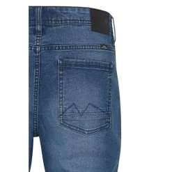 Jean 5 Poches Blend Twister Fit En Coton Bleu Délavé, Coupe Droite à Jambe Slim -Passons à la mode masculine ! 111517 145636vt jean 5 poches blend twister fit en coton bleu delave coupe droite a jambe slim 03 600x600