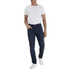 Jean 5 Poches Blend Twister Fit En Coton Bleu Nuit, Coupe Droite à Jambe Slim -Passons à la mode masculine ! 111518 145635vt jean 5 poches blend twister fit en coton bleu nuit coupe droite a jambe slim 03 600x600