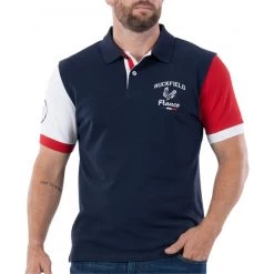 Polo Avec Manches Courtes Et Col Boutonné Ruckfield En Coton Bleu Marine