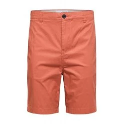 Bermuda Selected Homme En Coton Biologique Mélangé Brique