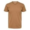 T-shirt Col Rond Selected En Coton Biologique Mélangé Avec Manches Courtes Camel