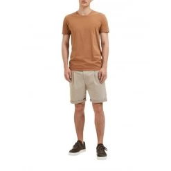 T-shirt Col Rond Selected En Coton Biologique Mélangé Avec Manches Courtes Camel -Passons à la mode masculine ! 111833 145173vt t shirt col rond selected en coton biologique melange avec manches courtes camel 05 600x600
