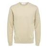 Pull En Maille Piquée Selected En Coton Avec Manches Longues Et Col Rond Beige -Passons à la mode masculine ! 111843 145163vt pull en maille piquee selected en coton avec manches longues et col rond beige 01 600x600