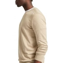 Pull En Maille Piquée Selected En Coton Avec Manches Longues Et Col Rond Beige -Passons à la mode masculine ! 111843 145163vt pull en maille piquee selected en coton avec manches longues et col rond beige 03 600x600
