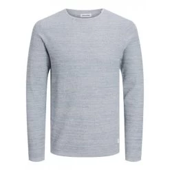 JACK&JONES Premium Pull Col Rond Premium Avec Manches Longues Gris Maille Moulinée