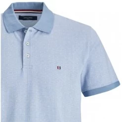 JACK&JONES Premium Polo Col Boutonné à Manches Courtes Jack & Jones Premium En Coton Bleu -Passons à la mode masculine ! 111873 145131vt polo col boutonne a manches courtes jack et jones premium en coton bleu 03 600x600