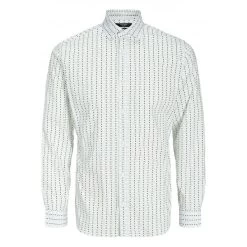 JACK&JONES Premium Chemise Avec Un Col Italien Et Une Coupe Ajustée Jack & Jones Premium En Coton Blanc