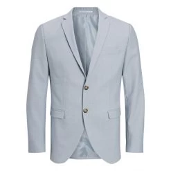 JACK&JONES Premium Veste De Blazer à Col Cranté Et Coupe Ajustée Jack & Jones Premium En Laine Mélangée Bleu