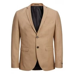 JACK&JONES Premium Veste De Blazer à Col Cranté Et Coupe Ajustée Jack & Jones Premium En Laine Mélangée Camel