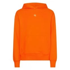 Sweat Avec Manches Longues Et Col à Capuche Calvin Klein Coton Orange