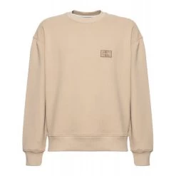 Sweat Avec Manches Longues Et Col Rond Calvin Klein Coton Sable