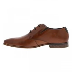 Derbies Bugatti En Cuir Patiné Marron à Talon Décroché Bas Et Lacets Ronds -Passons à la mode masculine ! 112498 18577ch derbies bugatti en cuir patine marron a talon decroche bas et lacets ronds 03 600x600