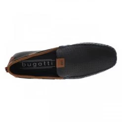 Mocassins Coupe Bateau Bugatti En Cuir Bleu Marine à Semelle Type Basket -Passons à la mode masculine ! 112505 18584ch mocassins coupe bateau bugatti en cuir bleu marine a semelle type basket 05 600x600