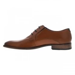 Derbies Bugatti En Cuir Patiné Marron à Talon Décroché Bas Et Lacets Ronds -Passons à la mode masculine ! 112512 18591ch derbies bugatti en cuir patine marron a talon decroche bas et lacets ronds 03 600x600