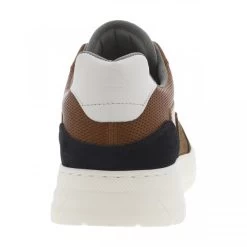 Sneakers Bullboxer En Cuir Marron à Semelle Semi-compensée Blanche Et Lacets Plats -Passons à la mode masculine ! 112529 18611ch sneakers bullboxer en cuir marron a semelle semi compensee blanche et lacets plats 04 600x600