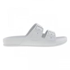 Claquettes Cacatoès Blanches à Semelle Plate Avec Jeu De Double Bride Moulée